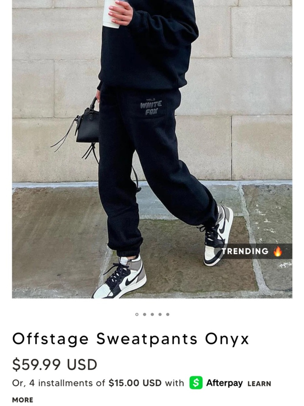 White Fox Boutique Offstage Sweatpants Onyx - Black